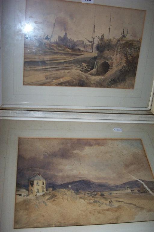 Appraisal: A pair of th century watercolours attributed to J Butler