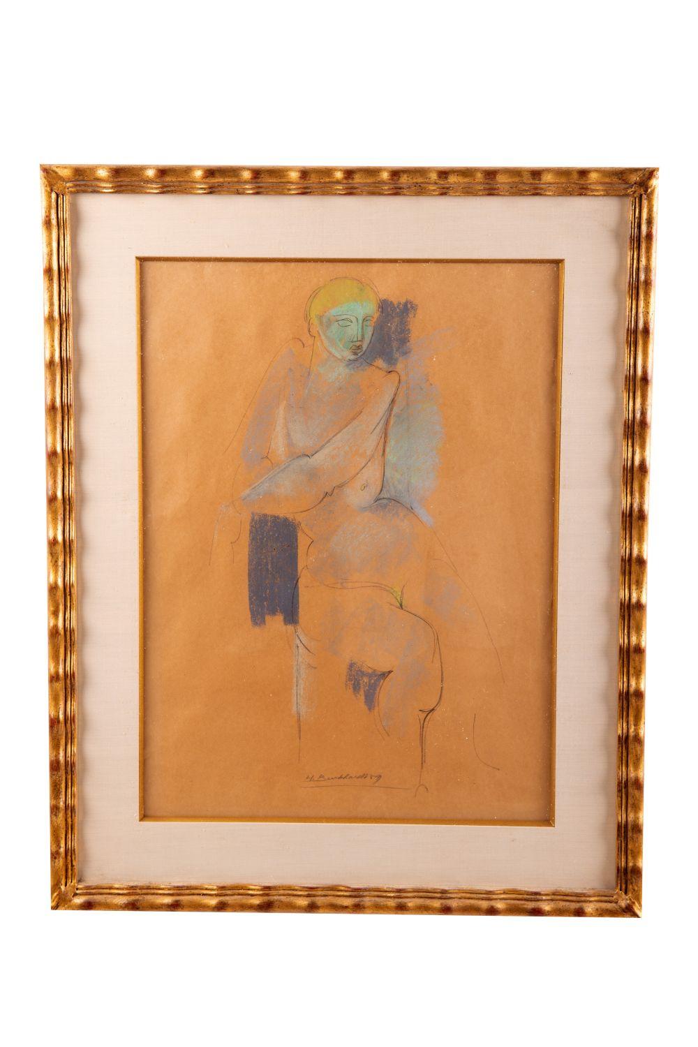 Appraisal: HANS BURKHARDT FIGURE OF A WOMAN gouache on paper signed