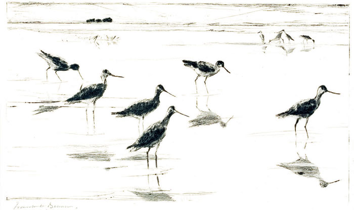 Appraisal: FRANK W BENSON AMERICAN - quot WADERS quot Etching on