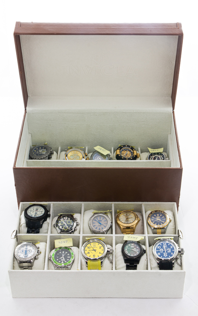 Appraisal: COLLECTION OF INVICTA WATCHES Collection of Invicta watches including chronograph