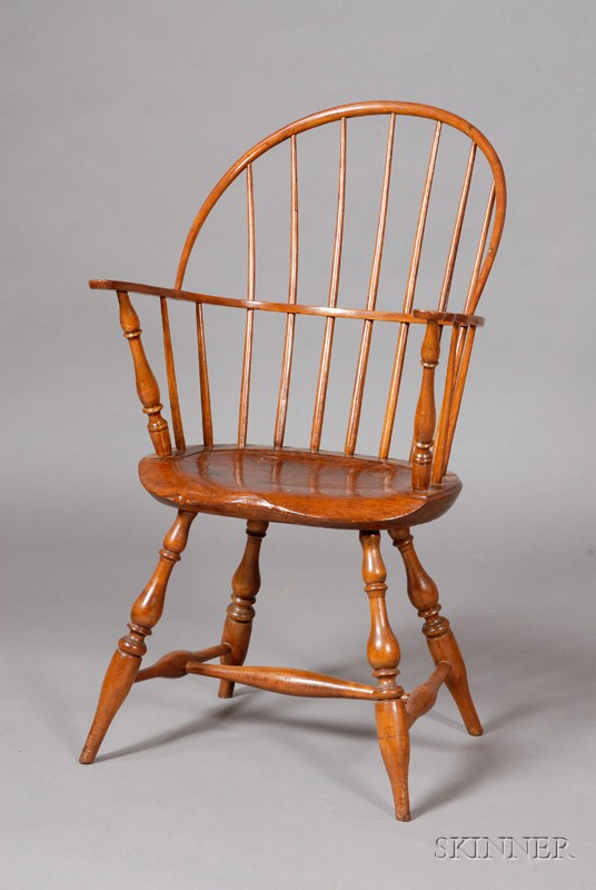 Appraisal: Sack-back Windsor Chair New England late th century old refinish