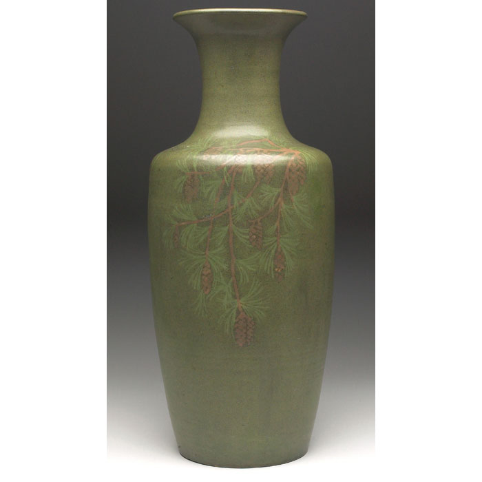 Appraisal: Rare and important Walrath vase monumental shouldered and tapered shape