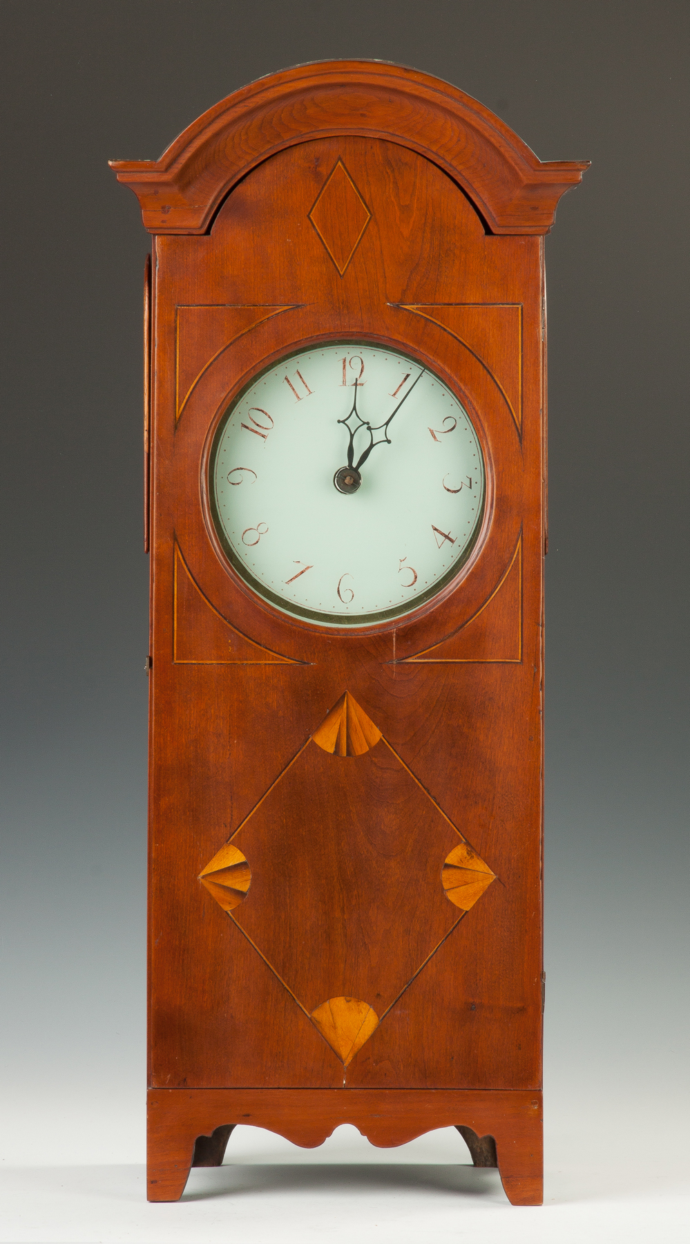 Appraisal: Very Rare Dr Titus Merriman Shelf Clock Inlaid cherry case