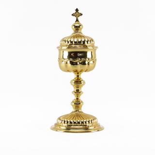 Appraisal: Gold Plated Religious Chalice With Lid Gold Plated Religious Chalice