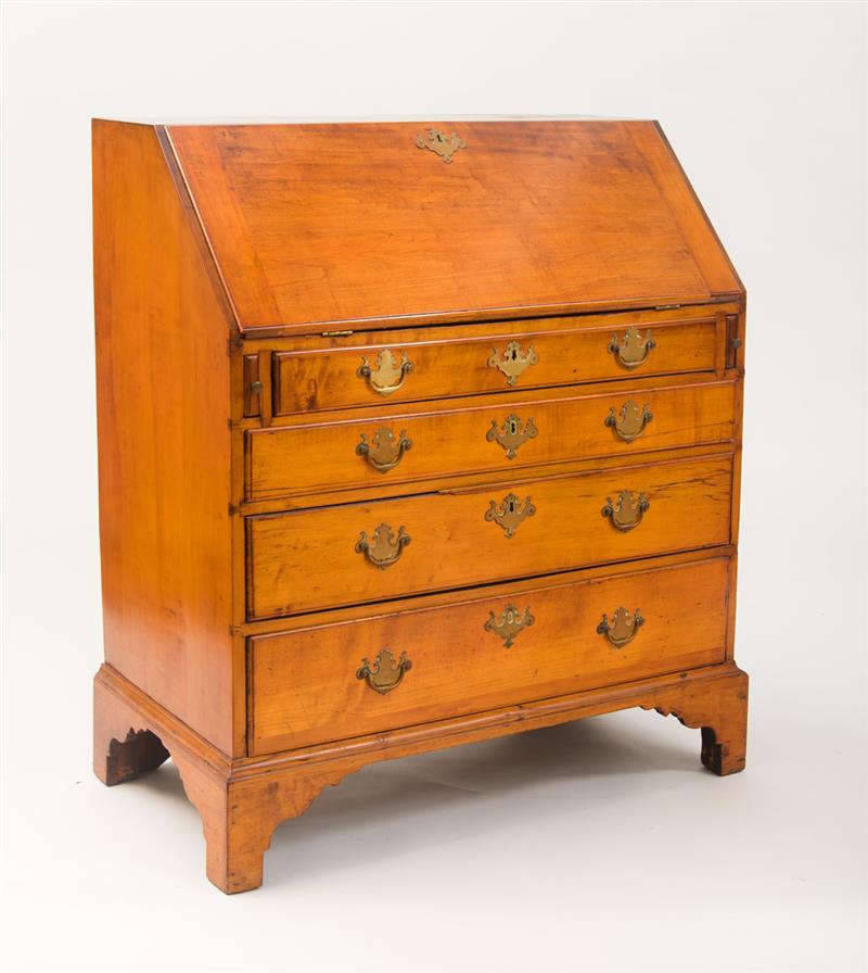 Appraisal: AMERICAN CHIPPENDALE MAPLE SLANT-FRONT DESK x x in Estimate -