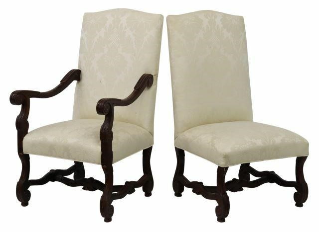 Appraisal: lot of Louis XIV style dining chairs th c in