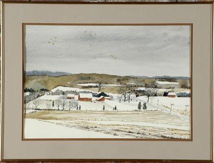 Appraisal: Pamela Wagner Zion Farm January Watercolor on paper signed lower