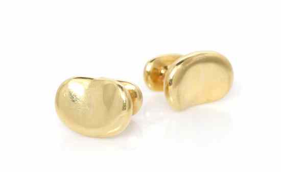 Appraisal: A Pair of Karat Yellow Gold Bean Cufflinks Elsa Peretti