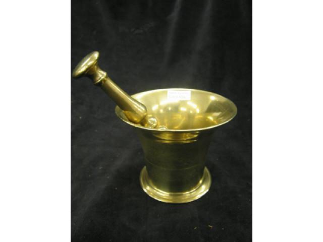 Appraisal: th Century Brass Mortar Pestle tall