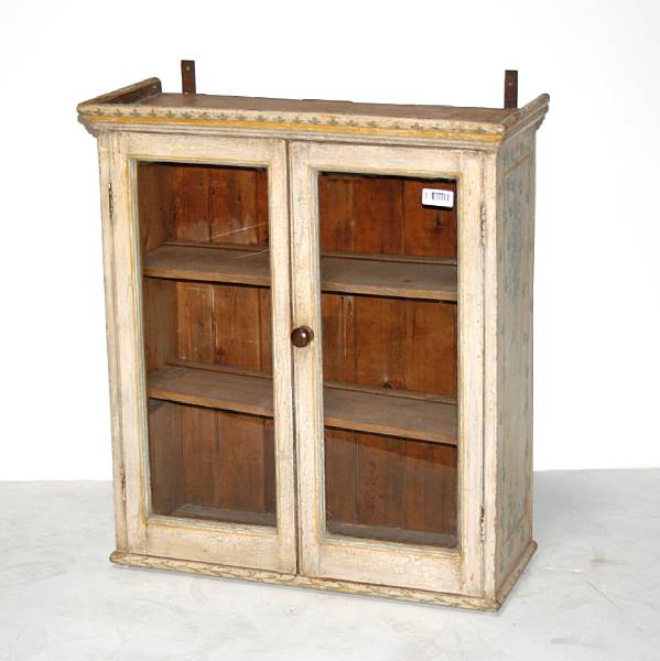 Appraisal: A Continental Neoclassical later painted display cabinet th century height