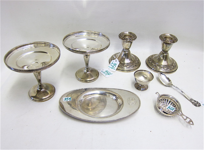 Appraisal: EIGHT PIECES AMERICAN STERLING SILVER pair compotes by M Fred