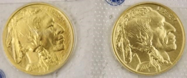 Appraisal: TWO GOLD INDIAN COINS OZ EACH INU S MINT PACKAGING