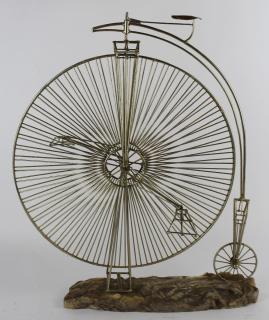 Appraisal: Vintage high wheel bicycle sculpture in the manor of Curtis