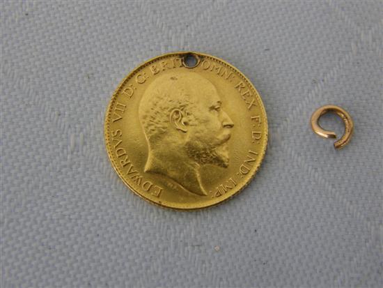 Appraisal: George V half Sovereign drilled