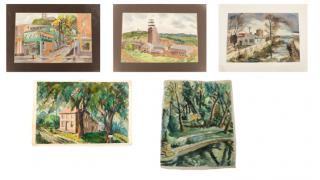 Appraisal: Collection of Regionalist Watercolor Paintings Alan Meiers American th century