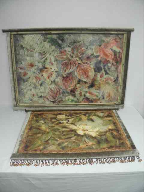 Appraisal: Lot of two Tapis-Art decorative wall hangings Both feature a