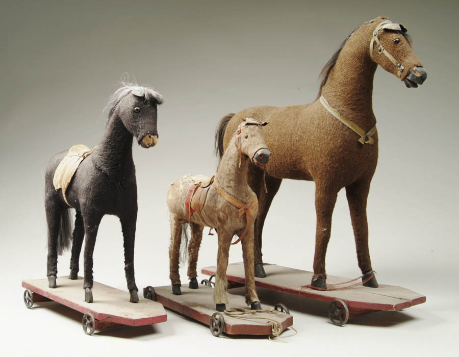 Appraisal: LOT OF HORSES ON WHEELS Consisting of full bodied horses