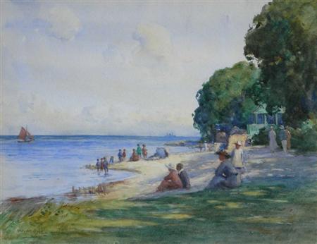 Appraisal: WILLIAM WATT MILNE BRITISH - BEACH AT TYNEMOUTH Signed watercolour