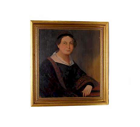 Appraisal: Early American Oil on Canvas Painting of a Lady Early