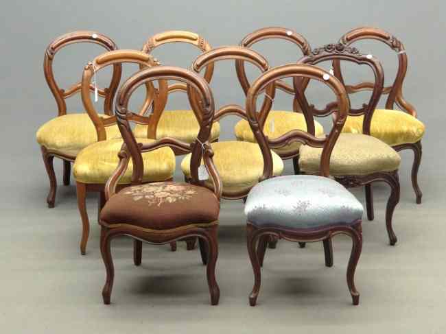 Appraisal: Lot nine misc Victorian chairs Some matching