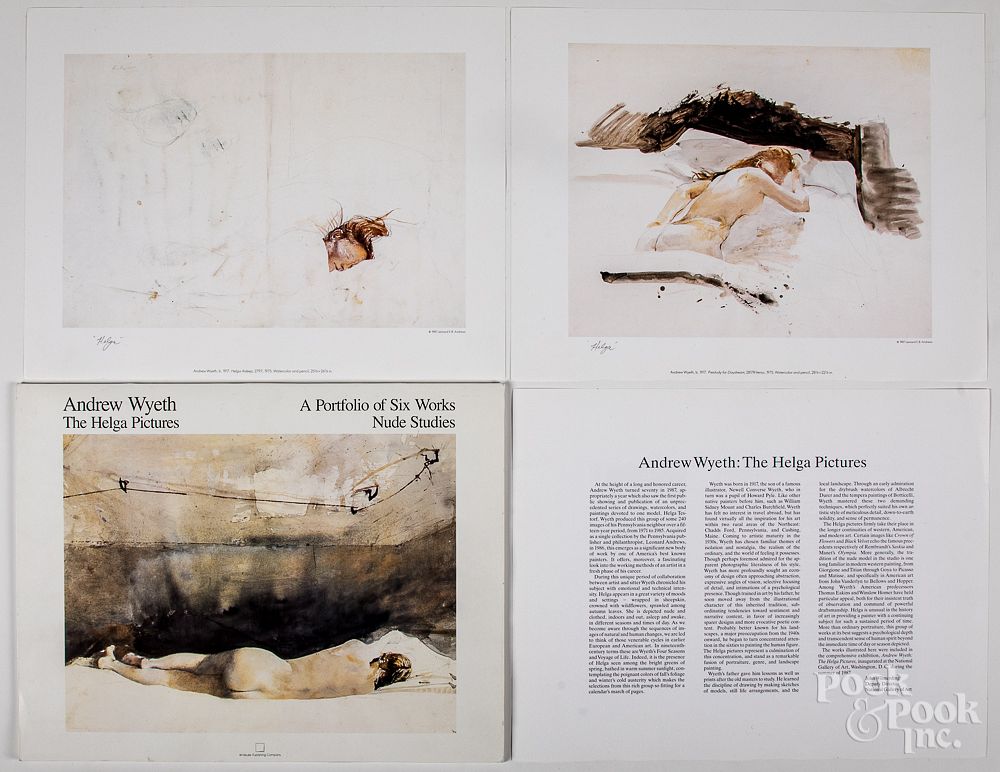 Appraisal: Andrew Wyeth six nude studies of Helga Andrew Wyeth American