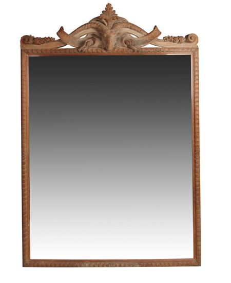 Appraisal: LARGE CARVED LIMEWOOD WALL MIRROR NEOCLASSICAL STYLE the rectangular plate