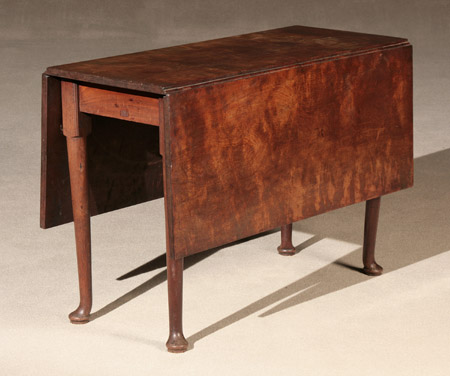 Appraisal: George II Walnut Drop-Leaf Table Mid- th Century Height in