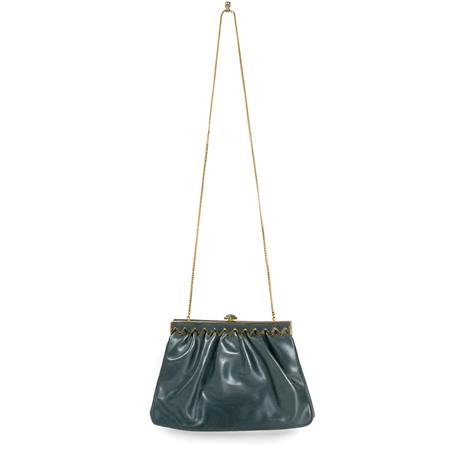 Appraisal: Judith Leiber Soft Green Glove Leather Clutch Purse Estimate nbsp