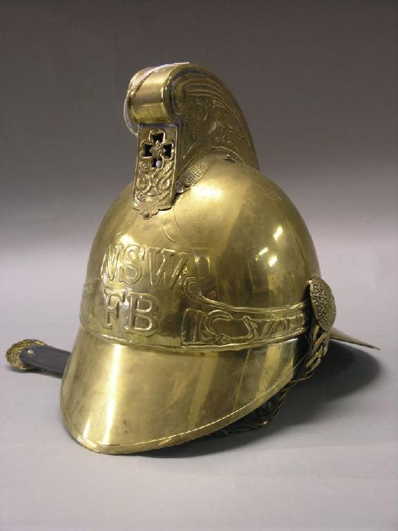 Appraisal: A reproduction brass fireman's helmet New South Wales Fire Brigade