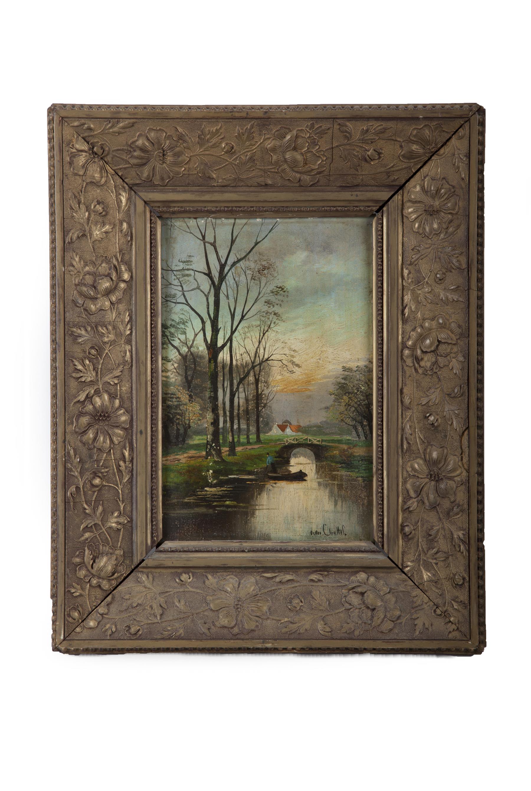 Appraisal: LANDSCAPE SIGNED CHATTEL FRANCE ND HALF- TH CENTURY Oil on