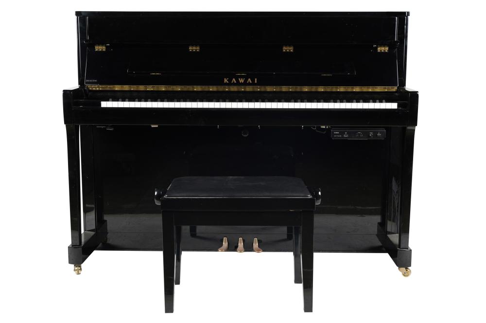 Appraisal: KAWAI UPRIGHT PIANO BENCH serial number F with Anytime digital