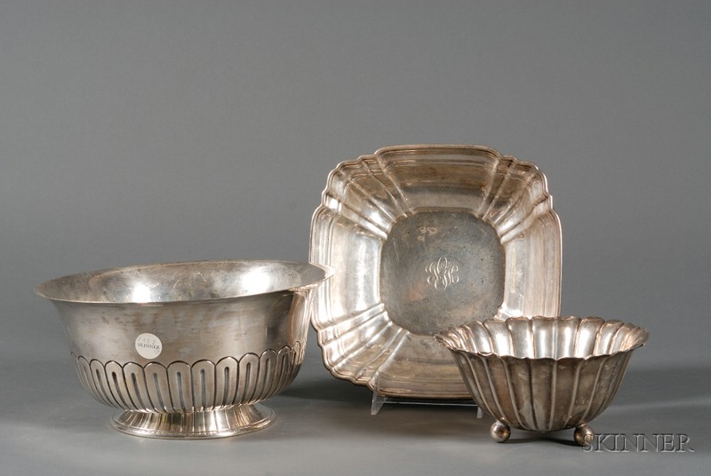 Appraisal: Three American Sterling Serving Bowls first half th century an