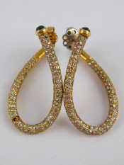 Appraisal: A pair of yellow metal tests carat gold pave set