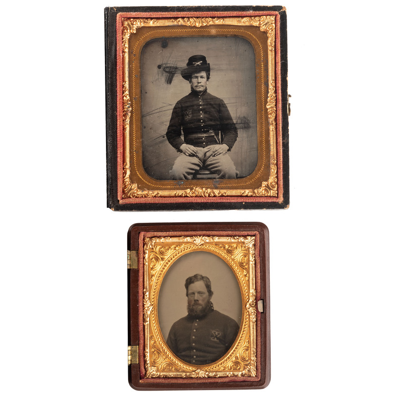 Appraisal: CIVIL WAR A pair of images featuring members of the