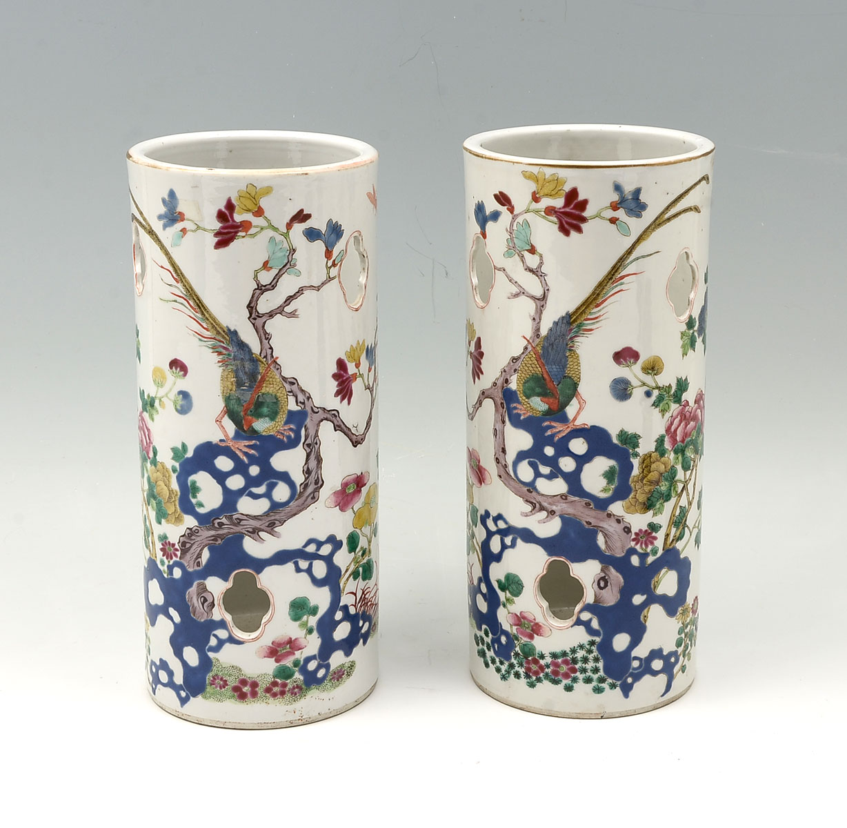 Appraisal: PAIR OF OPPOSING CHINESE HAT STANDS - Opposing Chinese Qing