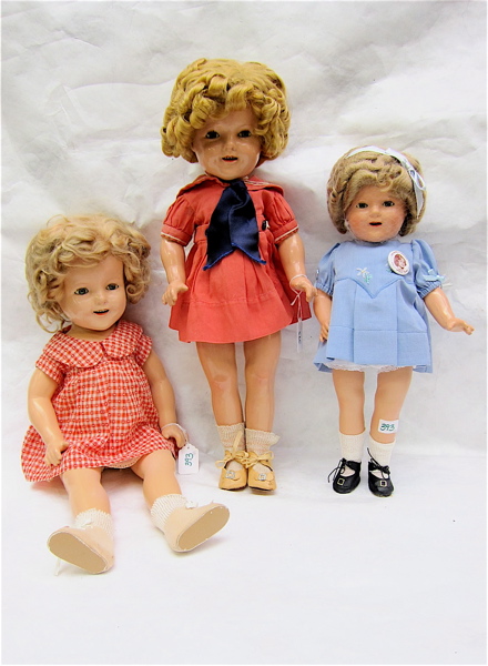 Appraisal: GROUP OF THREE COMPOSITION SHIRLEY TEMPLE DOLLS by Ideal All