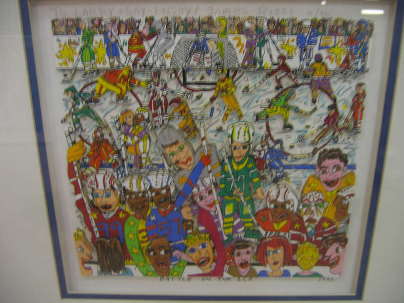 Appraisal: JAMES RIZZI AMERICAN B BATTLE ON THE ICE color silkscreen