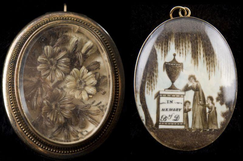 Appraisal: Mourning Miniature with Hair Brooch SC possible attribution to Samuel