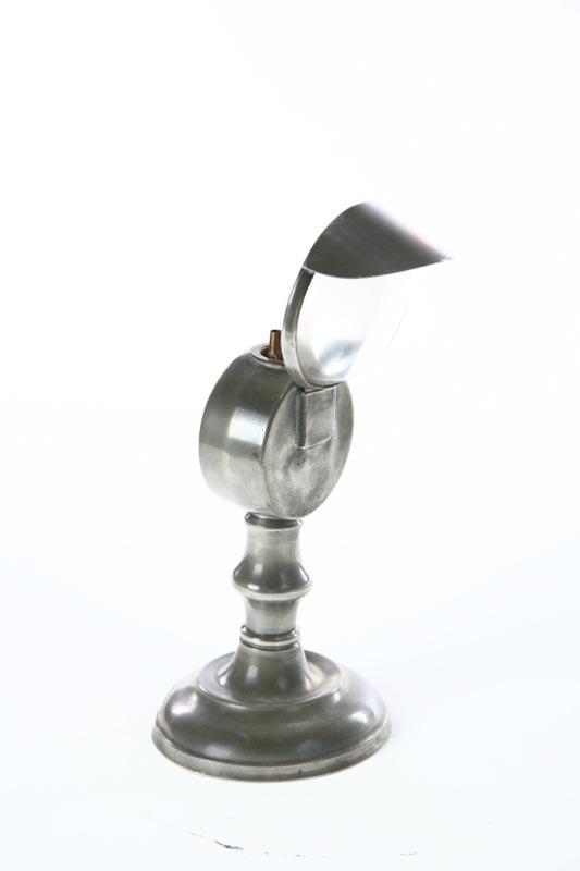 Appraisal: PEWTER LAMP American mid th century Lamp with removable single