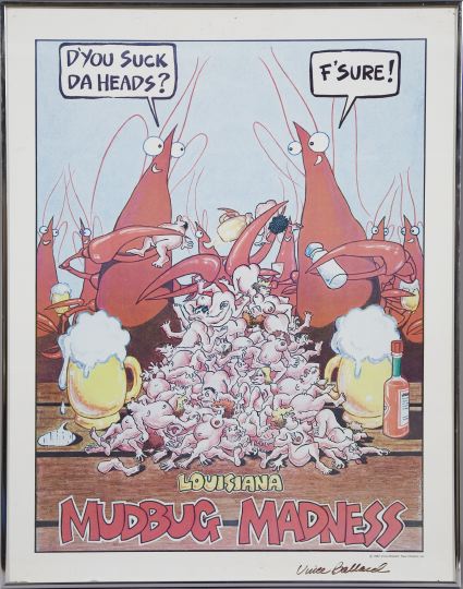 Appraisal: Vince Ballard Louisiana Mudbug Madness Color Poster signed lower right