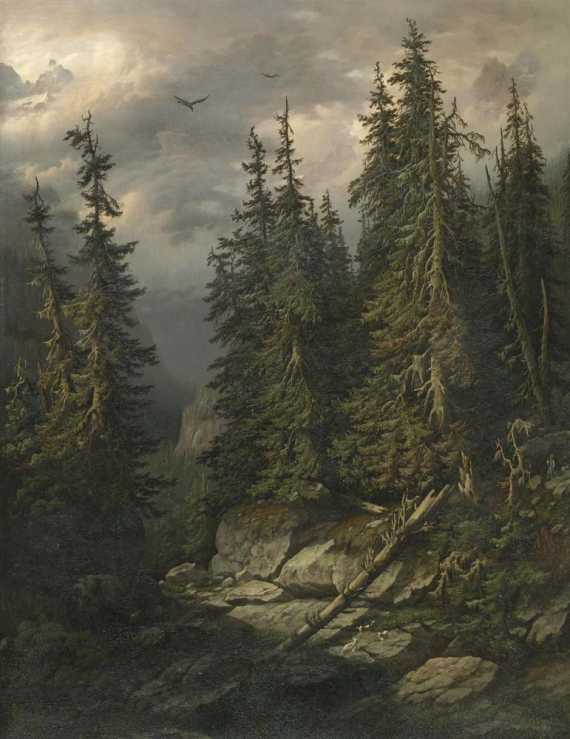 Appraisal: MEIER - ZIMMERMANN GEORG Flaach - Zurich Forest landscape Oil