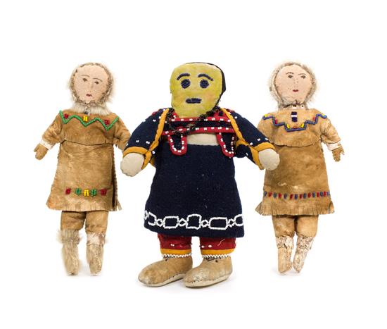 Appraisal: Sale Lot An Ojibwa Doll with beaded trade cloth garments