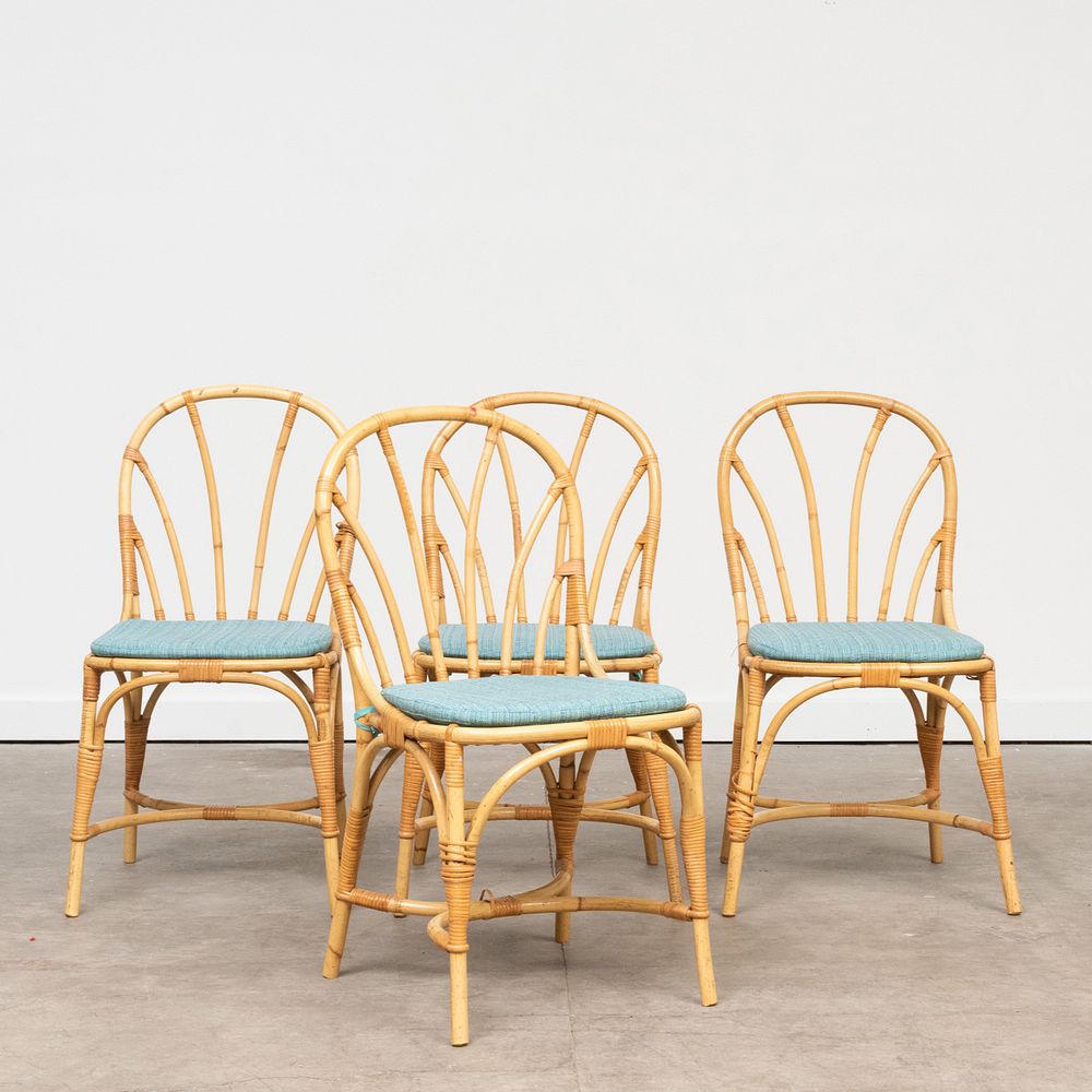 Appraisal: Set of Four Josef Frank Rattan Chairs x x in