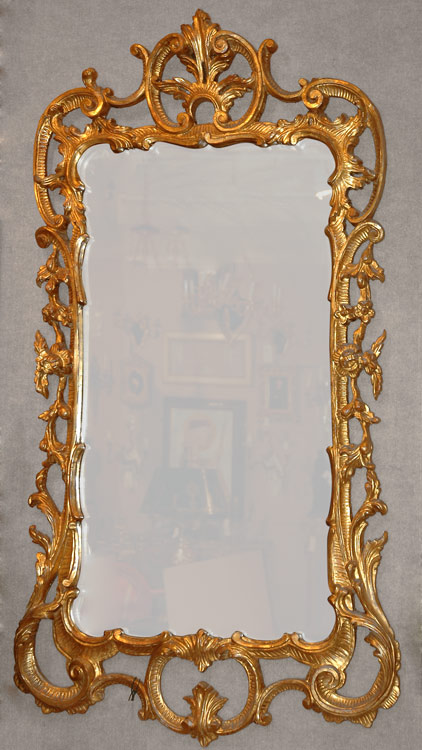 Appraisal: Transitional Louis XV XVI Style Gilt-Wood Mirror Estimate -