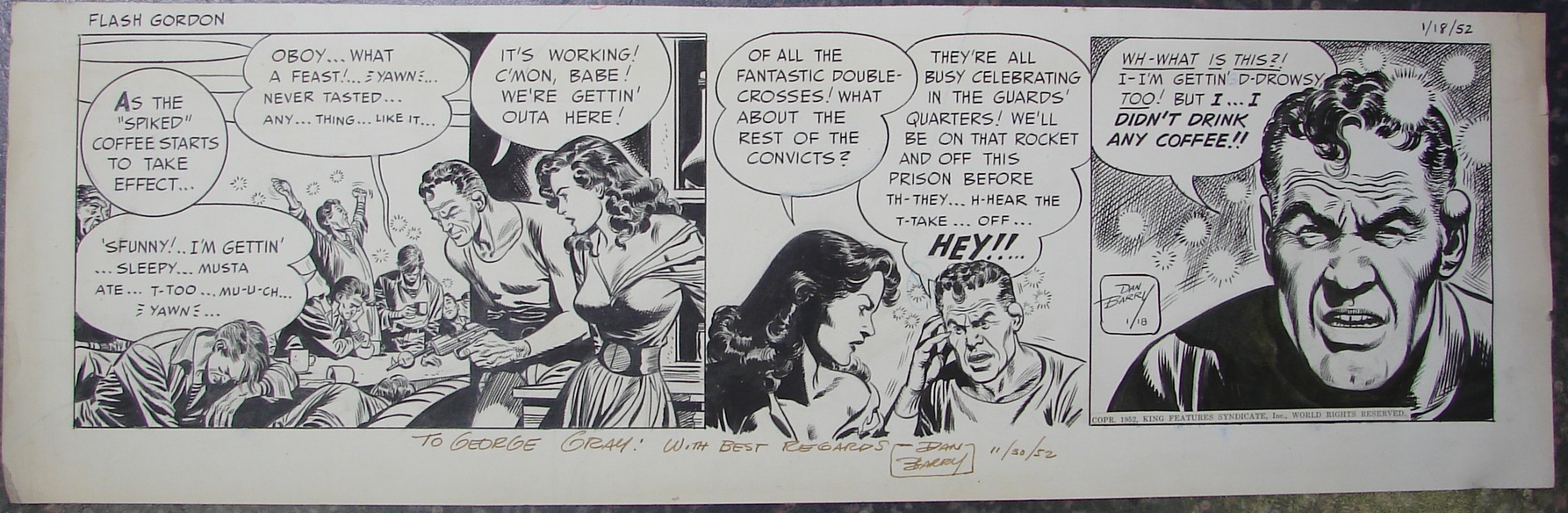 Appraisal: Dan Barry American th century FLASH GORDON DAILY COMIC ORIGINAL