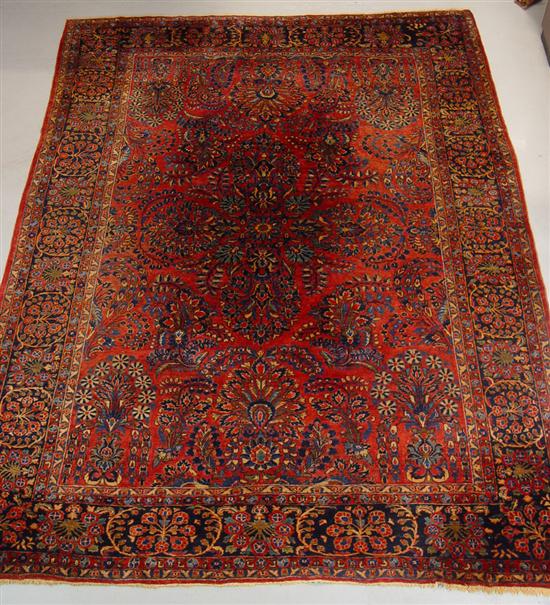 Appraisal: Antique Oriental Persian Sarouk Rug Circa 's Predominant brick red