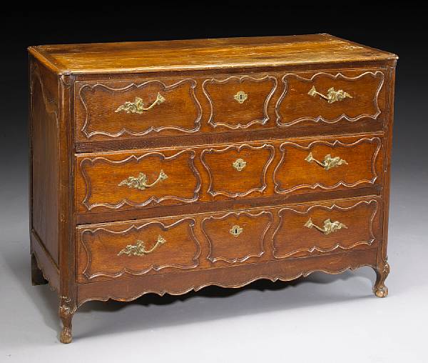 Appraisal: A Louis XV oak commode mid th century height in