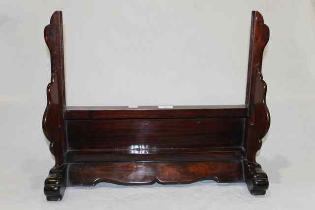 Appraisal: A CHINESE HARDWOOD TABLE SCREEN STAND th Century wide