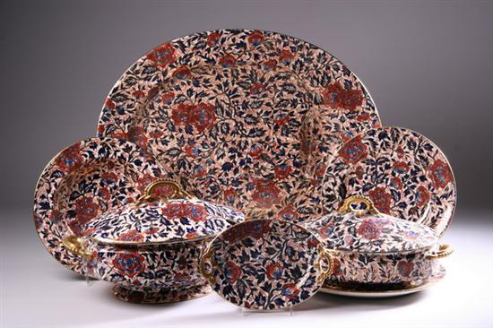 Appraisal: -PIECE ENGLISH IMARI -DECORATED IRONSTONE PARTIAL DINNER SERVICE mid- th