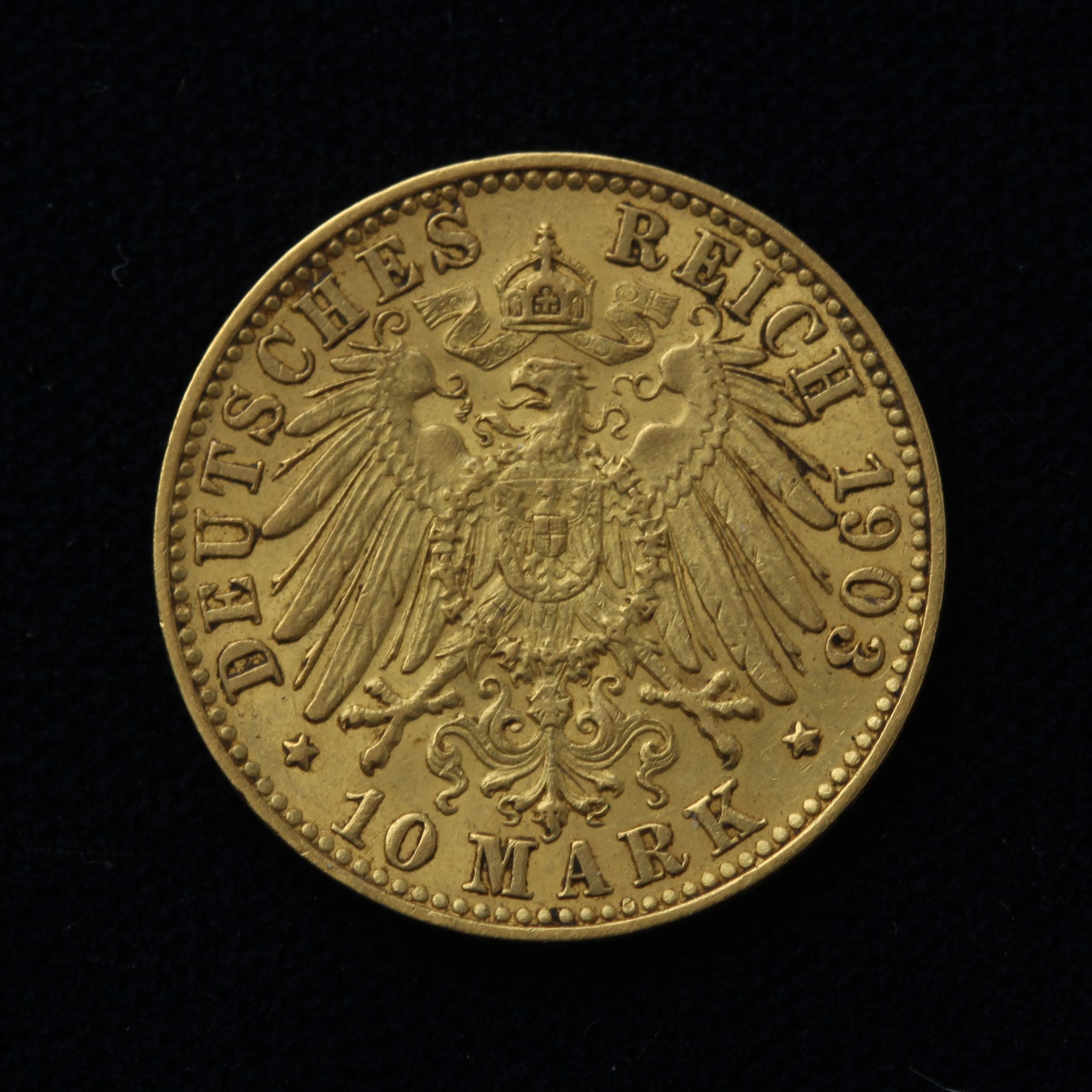 Appraisal: -J GERMAN-HAMBURG GOLD -MARK COIN One -J Hamburg gold -mark